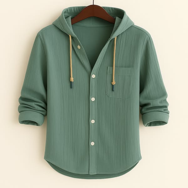 DOUCE & MIDA™ | LUXURY SHIRT IN SOFT COTTON WITH HOOD
