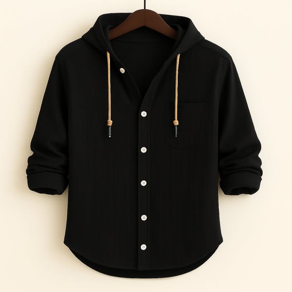 DOUCE & MIDA™ | LUXURY SHIRT IN SOFT COTTON WITH HOOD