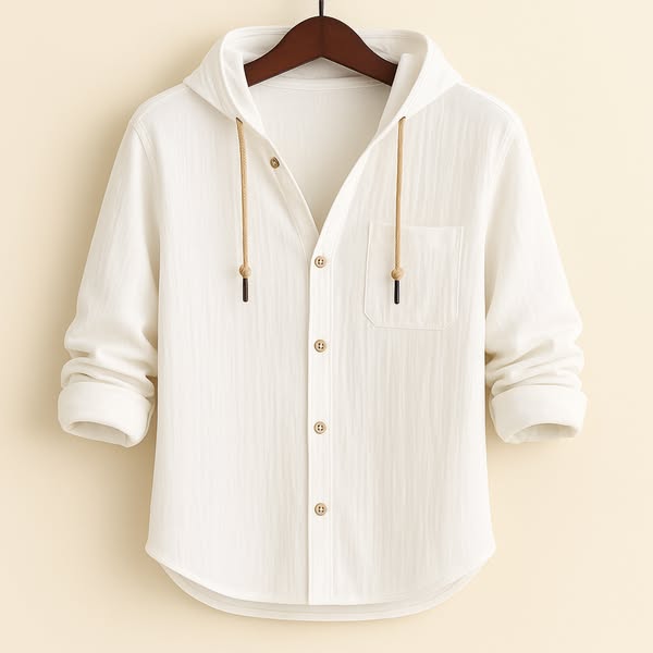 DOUCE & MIDA™ | LUXURY SHIRT IN SOFT COTTON WITH HOOD