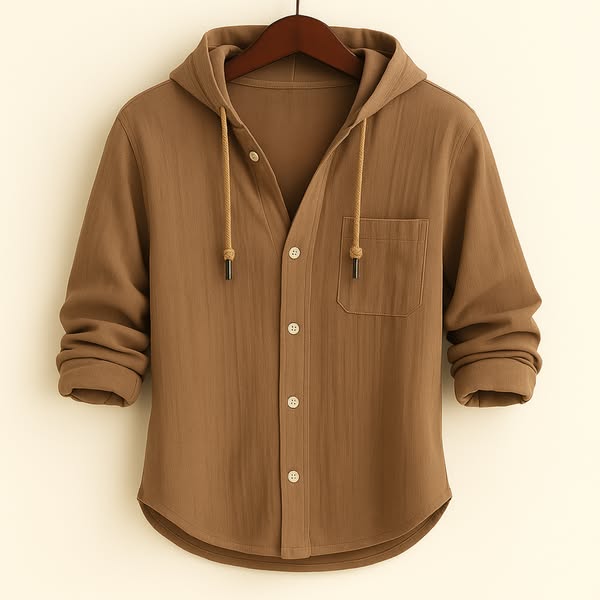 DOUCE & MIDA™ | LUXURY SHIRT IN SOFT COTTON WITH HOOD