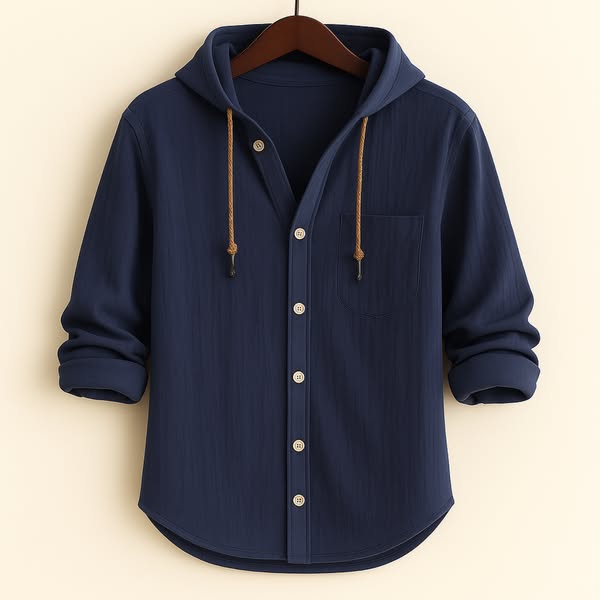 DOUCE & MIDA™ | LUXURY SHIRT IN SOFT COTTON WITH HOOD