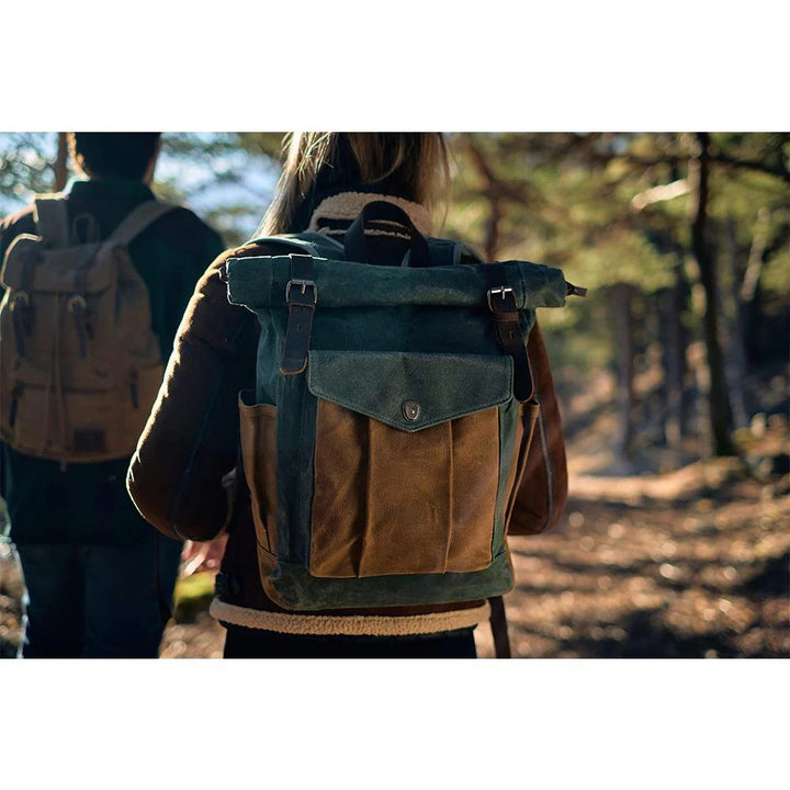 Waxed Canvas Roll-Top Backpack | MARSEILLE