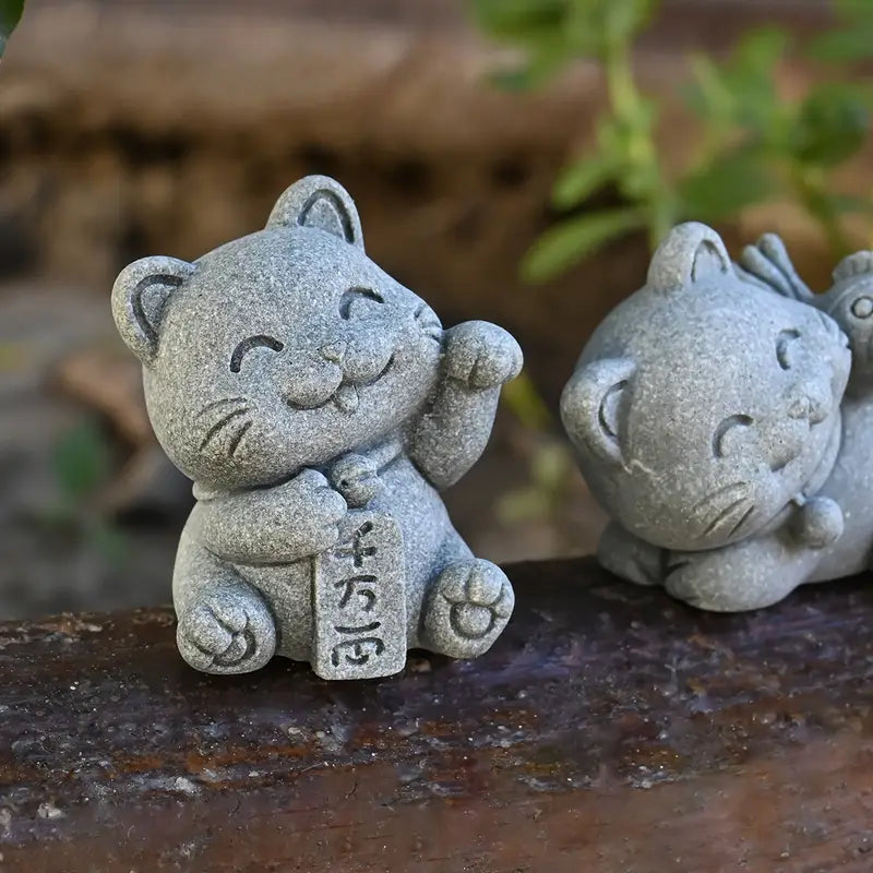 DOUCE & MIDA™ | STONE CAT STATUETTES
