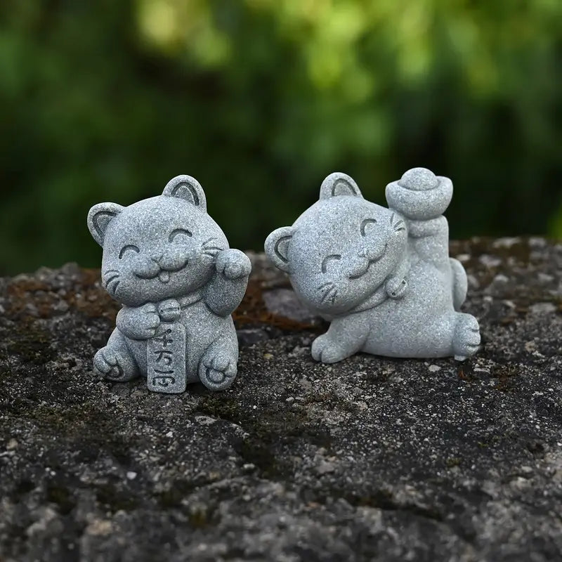 DOUCE & MIDA™ | STONE CAT STATUETTES