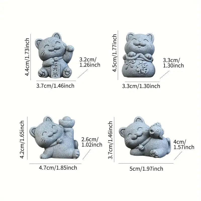 DOUCE & MIDA™ | STONE CAT STATUETTES