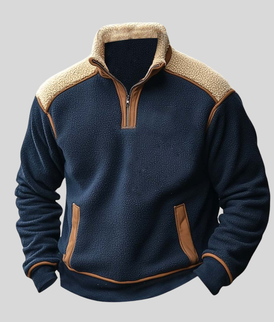 DOUCE & MIDA™ | MEN’S SHERPA FLEECE HALF-ZIP PULLOVER