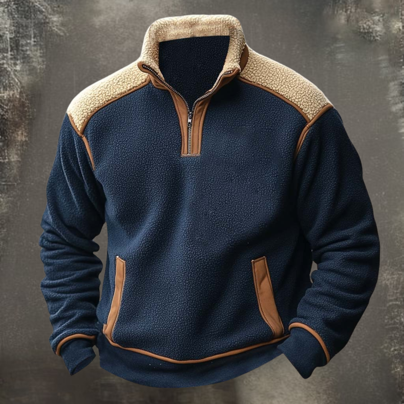 DOUCE & MIDA™ | MEN’S SHERPA FLEECE HALF-ZIP PULLOVER