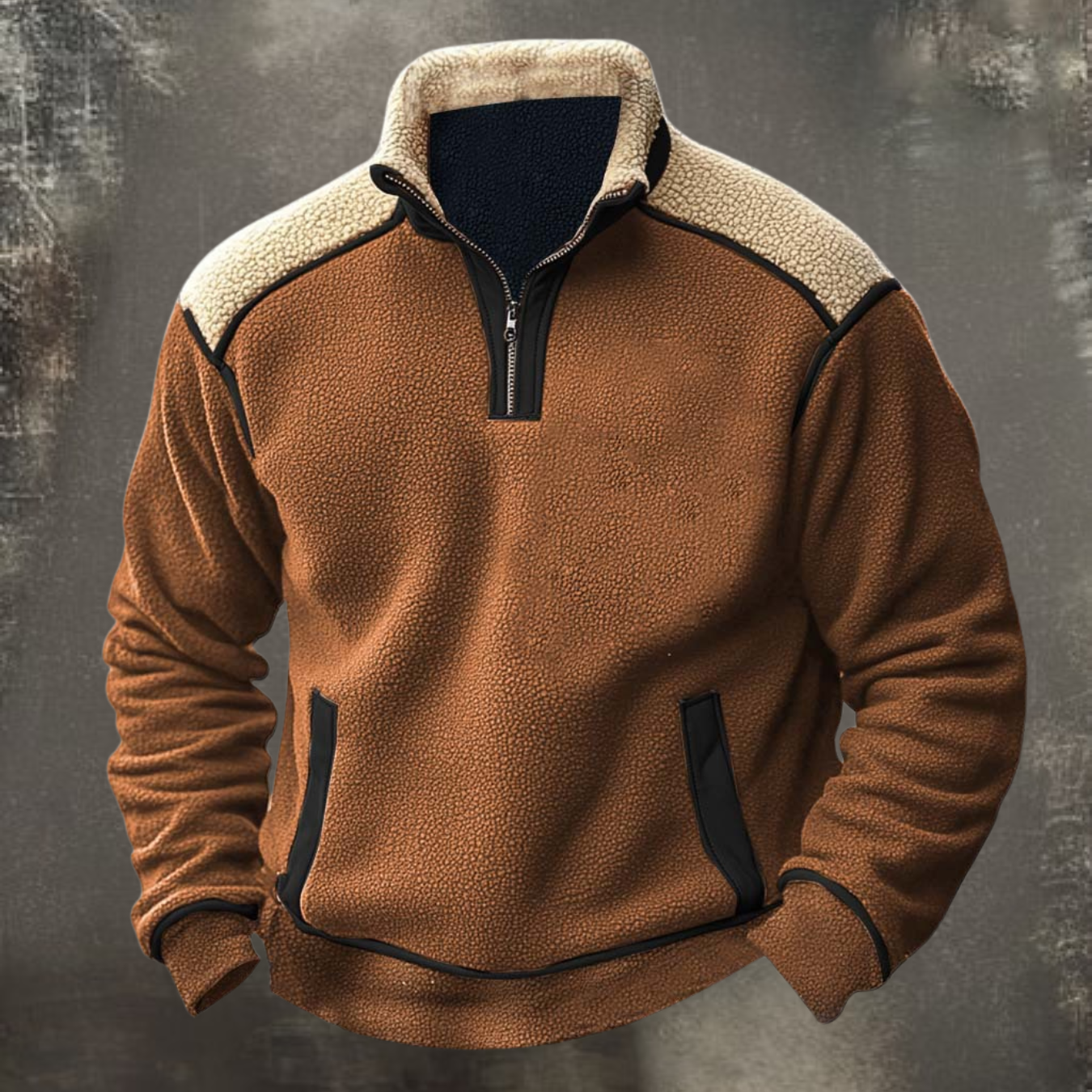 DOUCE & MIDA™ | MEN’S SHERPA FLEECE HALF-ZIP PULLOVER