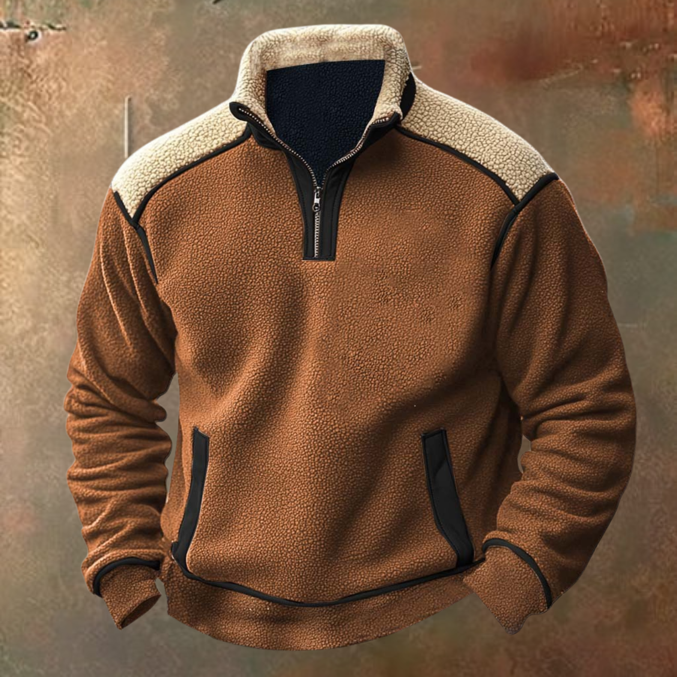 DOUCE & MIDA™ | MEN’S SHERPA FLEECE HALF-ZIP PULLOVER