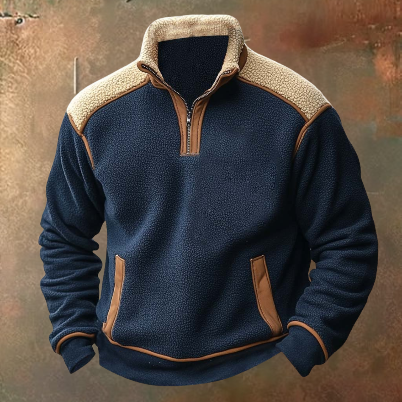 DOUCE & MIDA™ | MEN’S SHERPA FLEECE HALF-ZIP PULLOVER