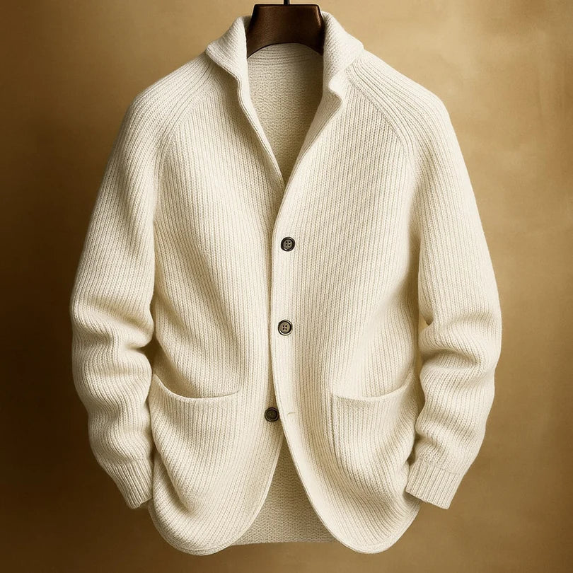 DOUCE & MIDA™ | MEN’S RIBBED WOOL CARDIGAN