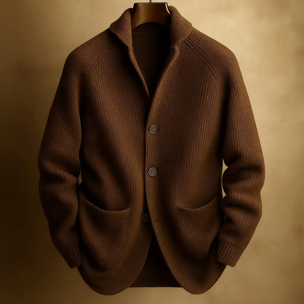 DOUCE & MIDA™ | MEN’S RIBBED WOOL CARDIGAN