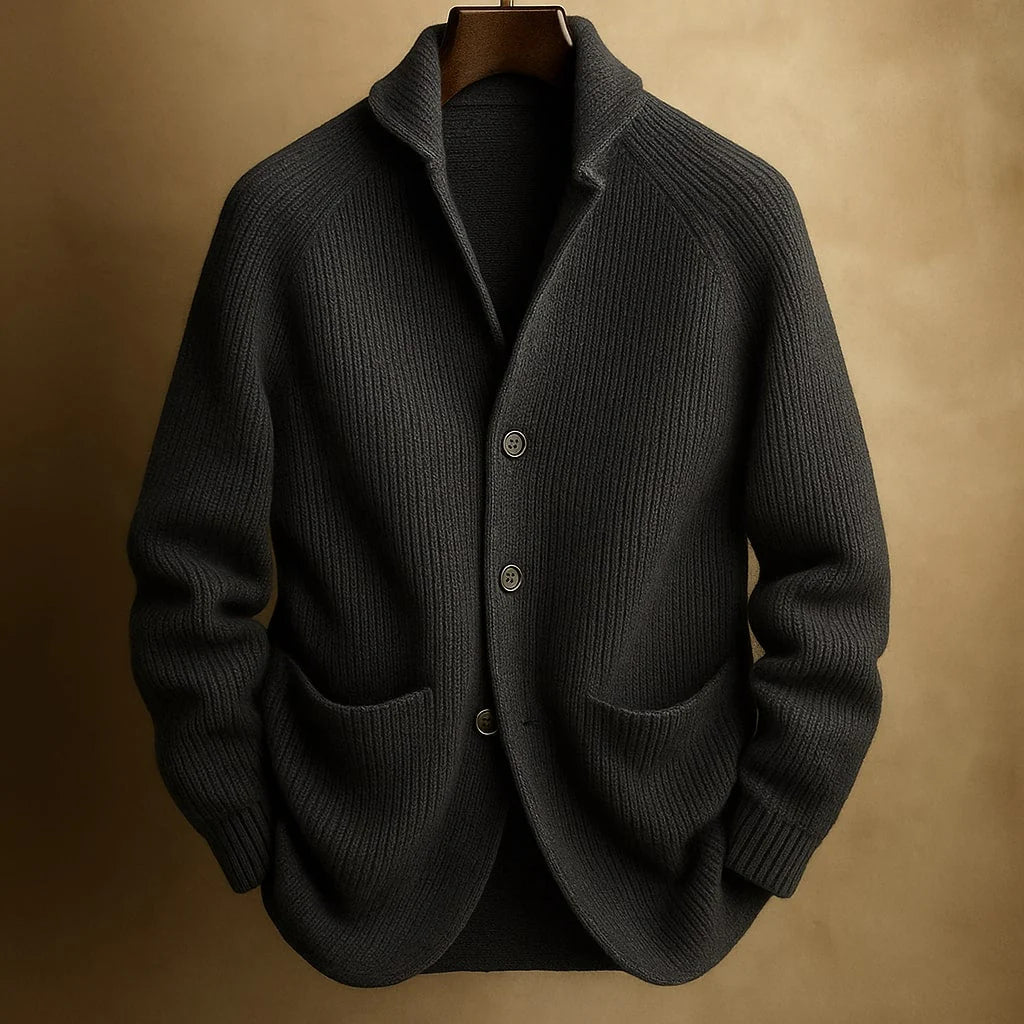 DOUCE & MIDA™ | MEN’S RIBBED WOOL CARDIGAN