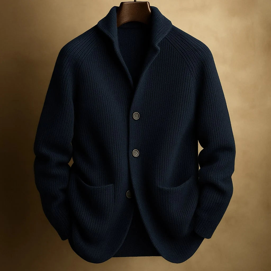 DOUCE & MIDA™ | MEN’S RIBBED WOOL CARDIGAN