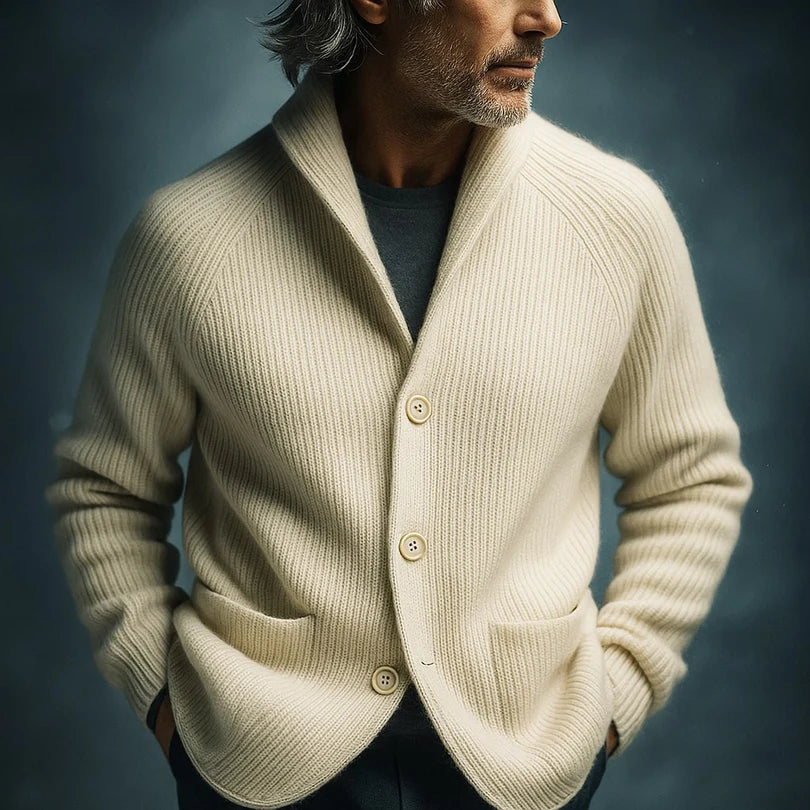 DOUCE & MIDA™ | MEN’S RIBBED WOOL CARDIGAN