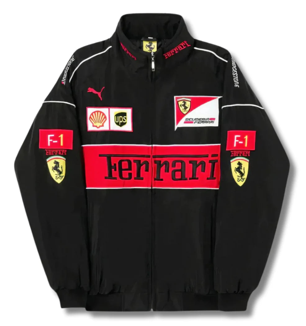FERRARI VINTAGE F1 RACING JACKET – BLACK EDITION