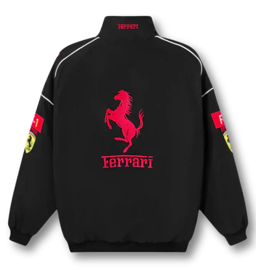 FERRARI VINTAGE F1 RACING JACKET – BLACK EDITION