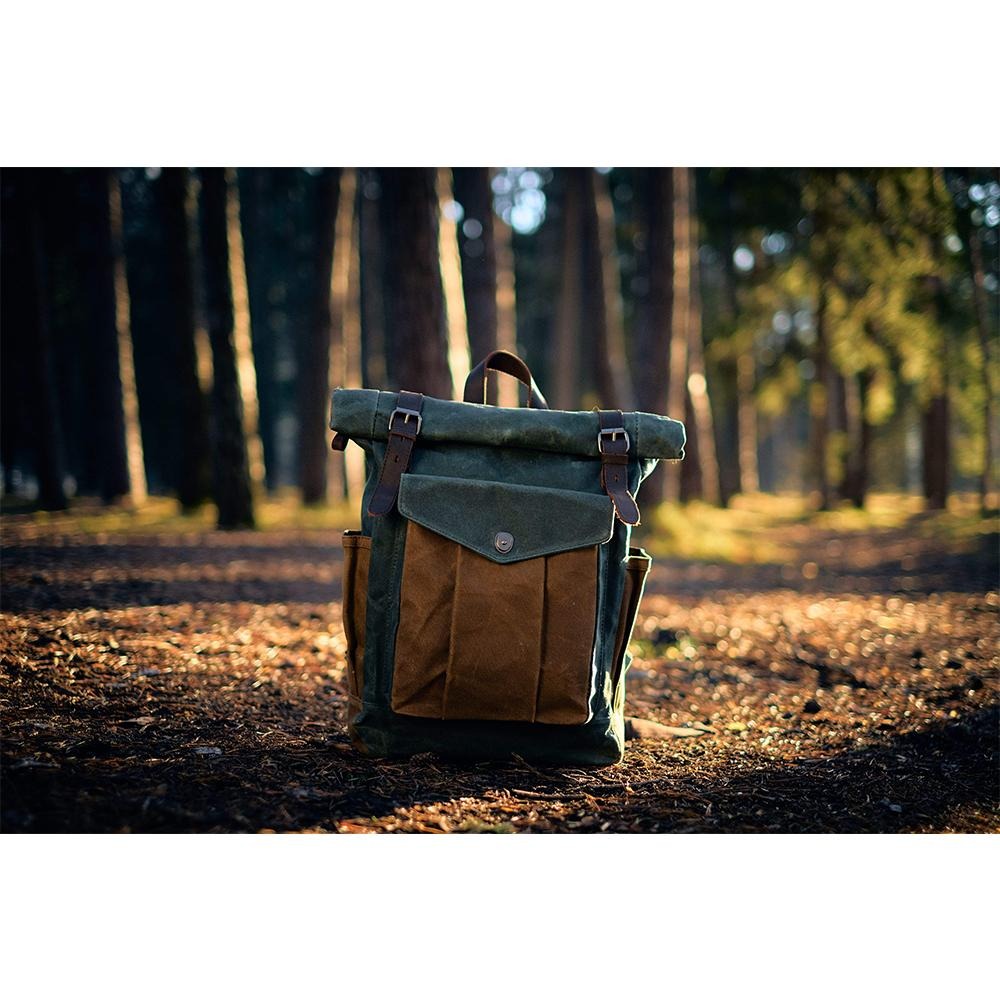 Waxed Canvas Roll-Top Backpack | MARSEILLE