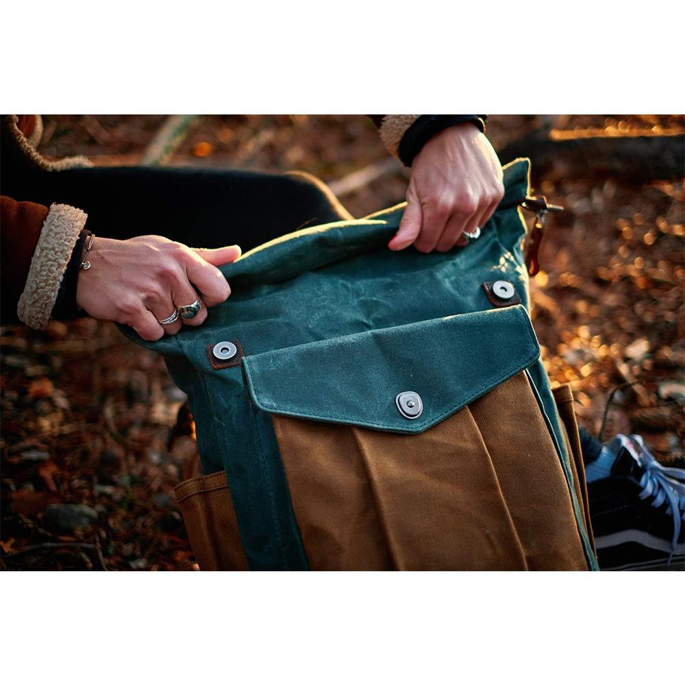 Waxed Canvas Roll-Top Backpack | MARSEILLE