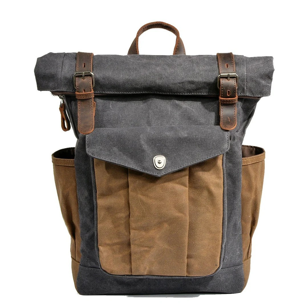 Waxed Canvas Roll-Top Backpack | MARSEILLE
