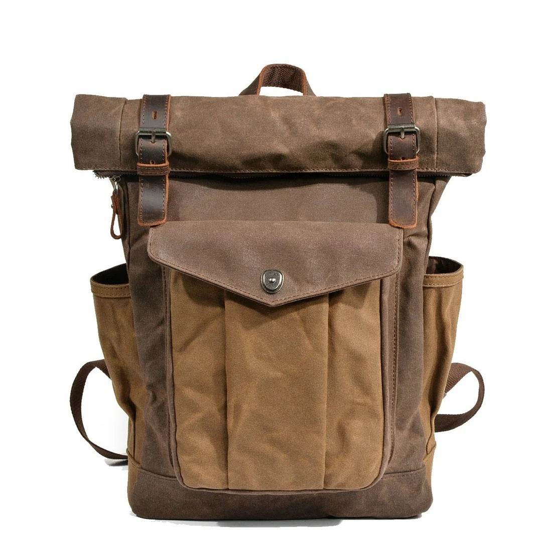 Waxed Canvas Roll-Top Backpack | MARSEILLE