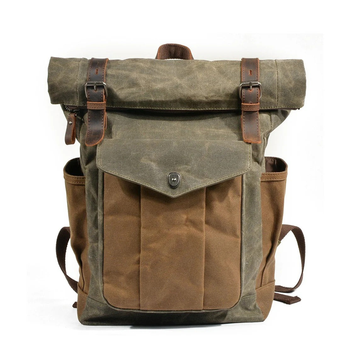 Waxed Canvas Roll-Top Backpack | MARSEILLE