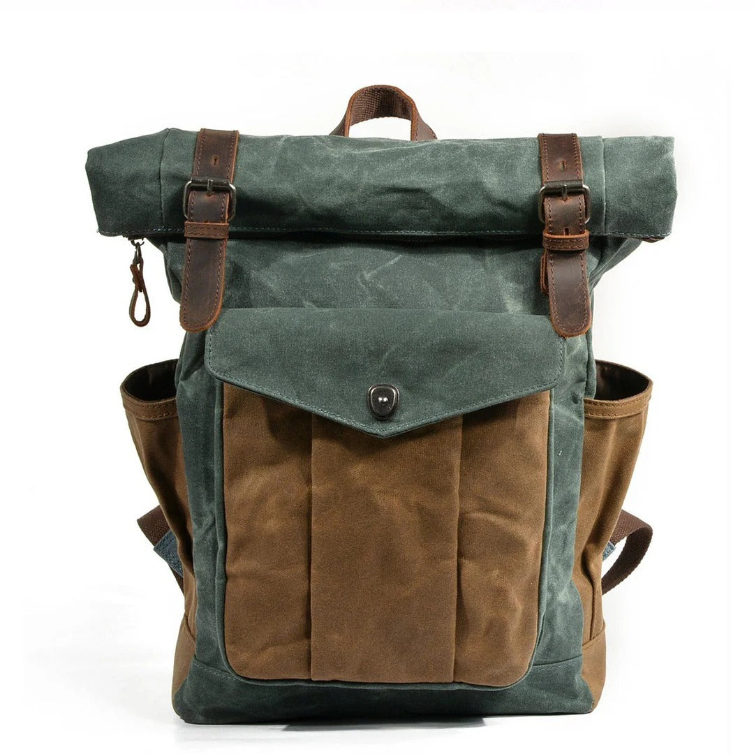 Waxed Canvas Roll-Top Backpack | MARSEILLE