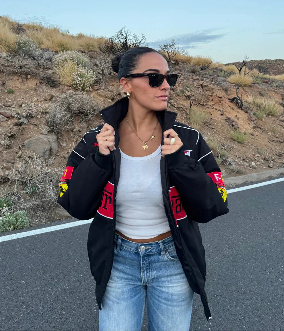 FERRARI VINTAGE F1 RACING JACKET – BLACK EDITION
