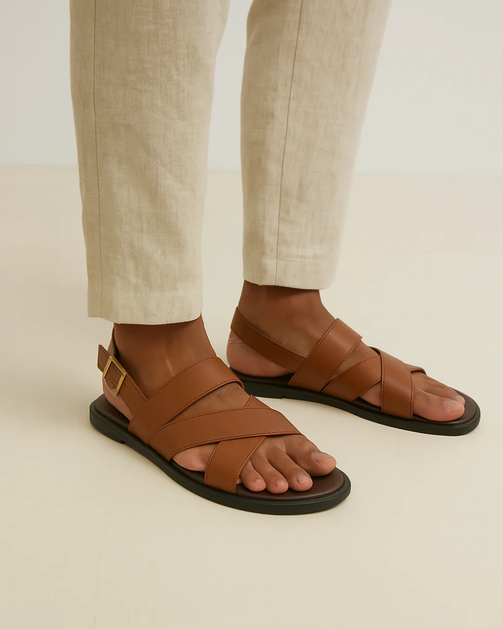 LANARO | ELEGANT CROSSED SANDALS