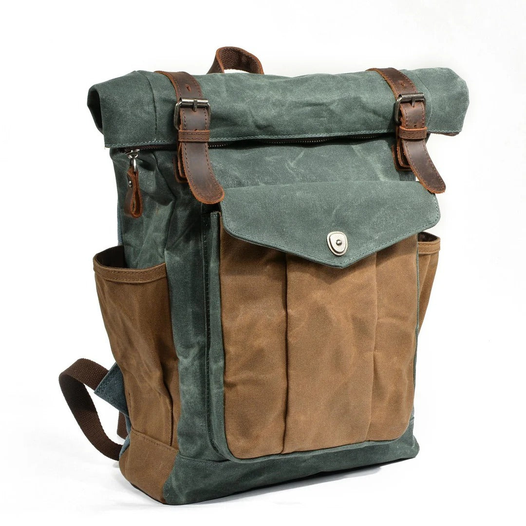 Waxed Canvas Roll-Top Backpack | MARSEILLE