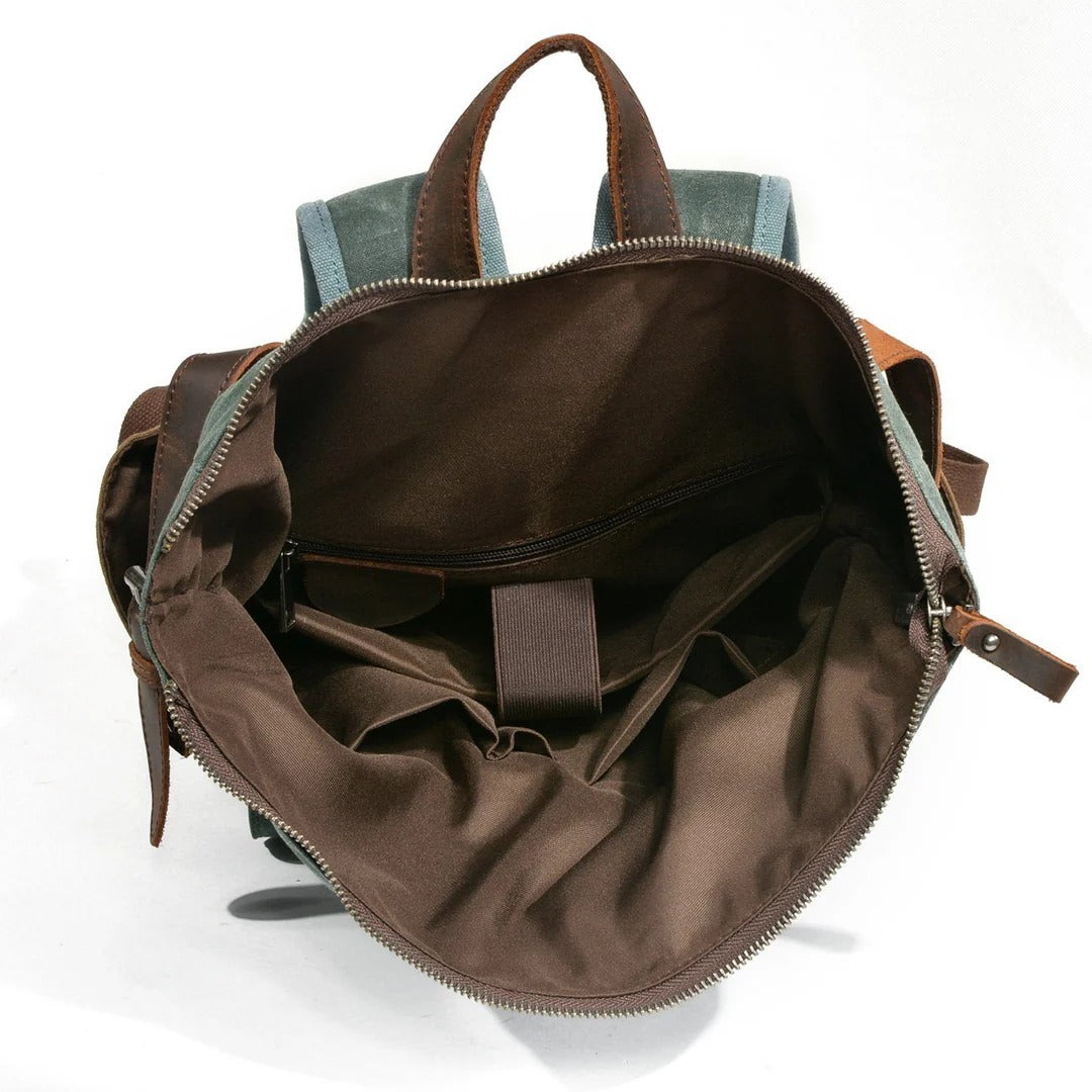 Waxed Canvas Roll-Top Backpack | MARSEILLE